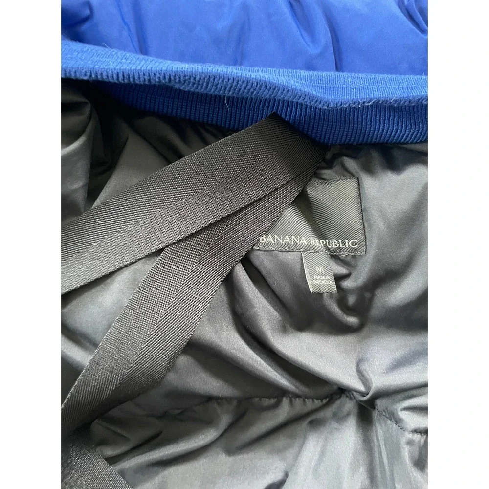 Banana Republic Puffer Jacket Mens Medium Blue‎ Down Water Resistant 461042 Gorp